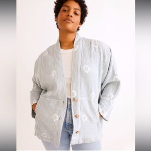 Madewell NWT Shibori Lightspun Seamed Robe Jacket Size Large